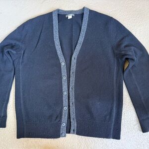 Express Vtg Men's Charcoal Cardigan Sweater
